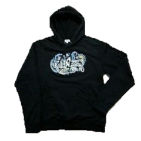 KENZO Paisley Logo Embroidered Hoodie Black L 09/24 - Picture 6 of 11